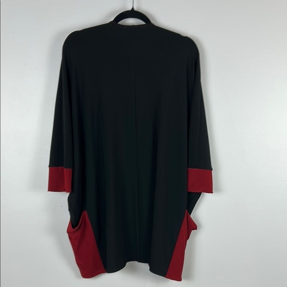 Sympli Black and Red Cardigan Sweater Open-Front Design Size 8 - Picture 10 of 10